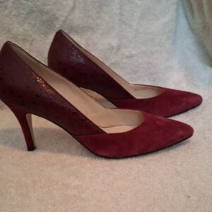 Cole Haan Burgundy Textured Heels